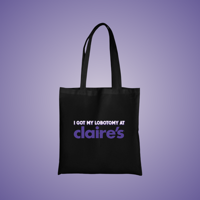 Claire's Lobotomy Text Tote Bag