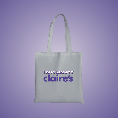 Claire's Lobotomy Text Tote Bag