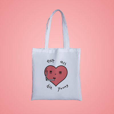 Eat Ass, Die Young Graphic Tote Bag